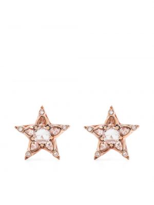 Cercei din aur roz cu stele Selim Mouzannar