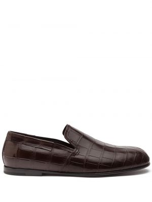 Kožne cipele slip-on Dolce & Gabbana smeđa