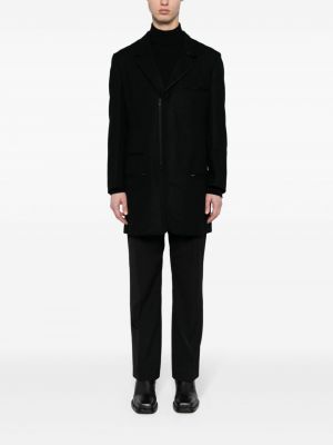 Vlněný kabát Yohji Yamamoto černý