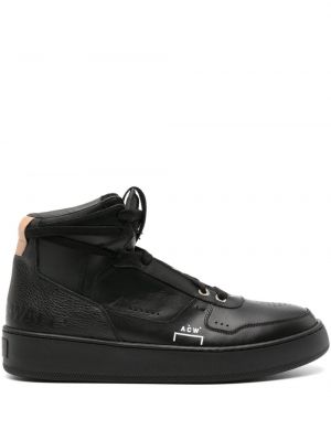 Sneakersy skórzane z nadrukiem A-cold-wall* czarne