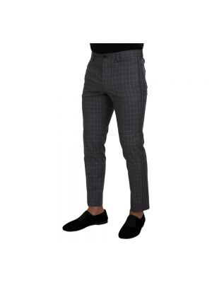 Pantalones slim fit con bordado desgastados Dolce & Gabbana gris