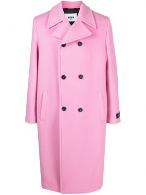 Vlnený kabát Msgm ružová