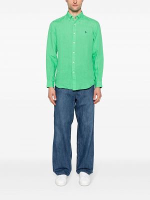 Medvilninis lininis siuvinėtas polo marškinėliai Polo Ralph Lauren
