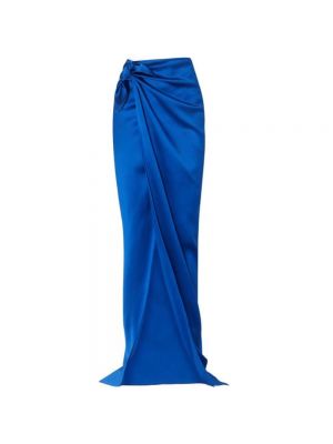 Satynowa długa spódnica Balenciaga niebieska