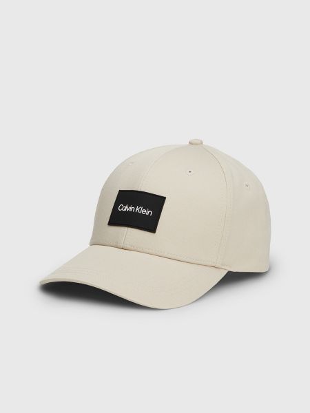 Gorra de algodón Calvin Klein beige