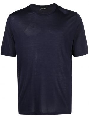 Zīda t-krekls Roberto Collina zils