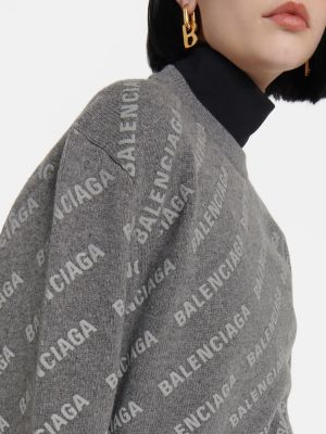 Pulover iz kašmirja Balenciaga siva