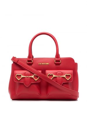 Hjertemønster shoppingbag Love Moschino rød