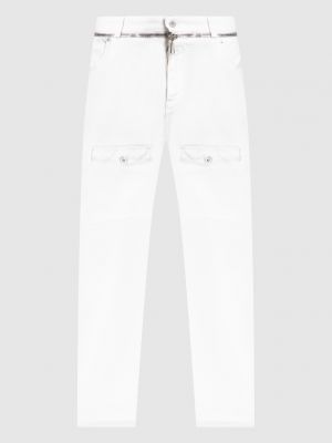 Белые джинсы на молнии Balmain
