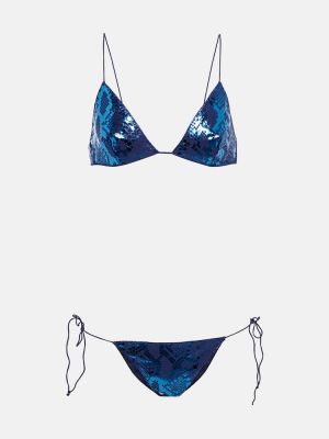 Bikini s potiskom s kačjim vzorcem Oseree modra