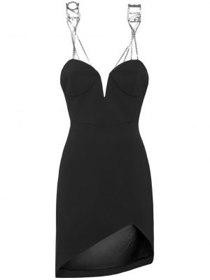 Sukienka koktajlowa z kryształkami Philipp Plein czarna