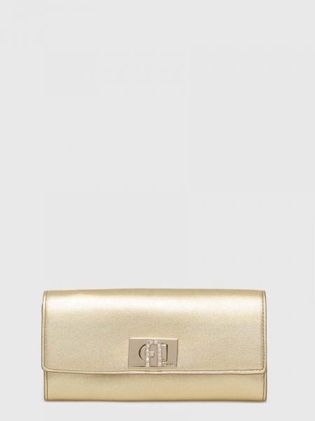 Usnjena denarnica Furla zlata