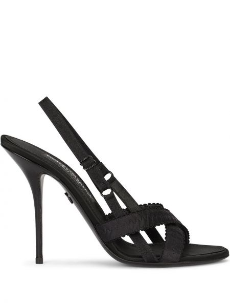 Сатенени сандали Dolce & Gabbana черно