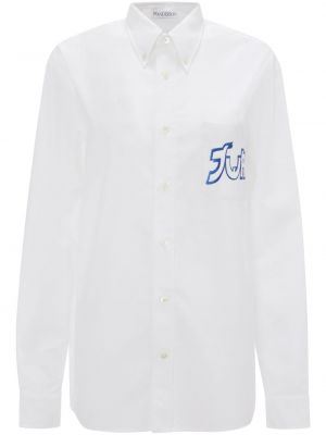 Medvilninė siuvinėta marškiniai Jw Anderson balta
