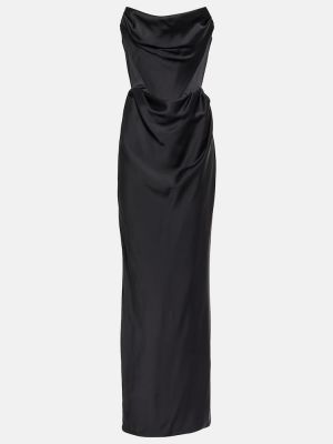 Satynowa sukienka długa Vivienne Westwood czarna
