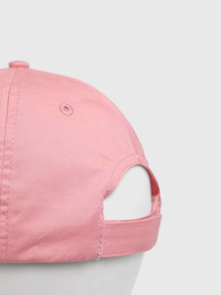Бавовняна кепка з принтом Guess рожева