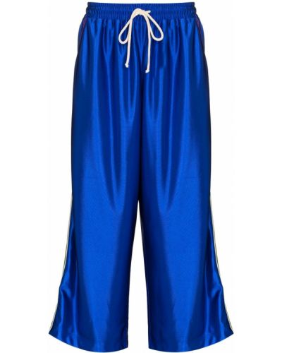 Pantalones de chándal con cordones Gucci azul