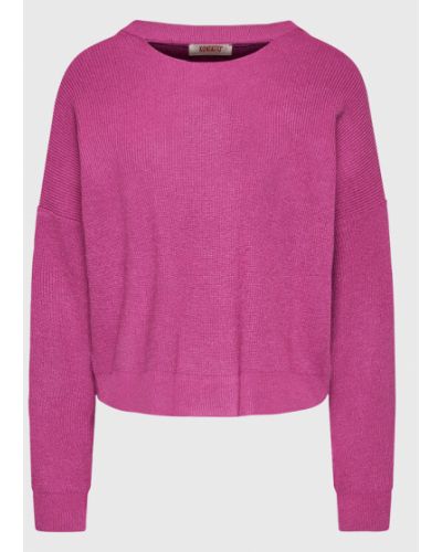 Laza szabású viszkóz pulóver Kontatto - rózsaszín