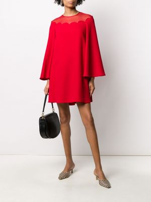 Mini vestido transparente Valentino rojo
