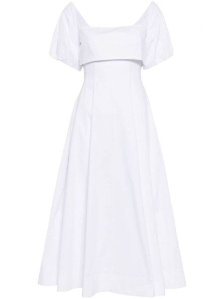 Μίντι φόρεμα Staud λευκό