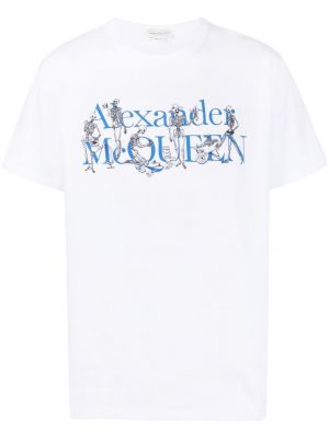 T-krekls ar apdruku Alexander Mcqueen balts