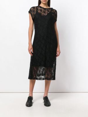 Nėriniuotas asimetriškas skaidrus suknele Comme Des Garçons Pre-owned juoda