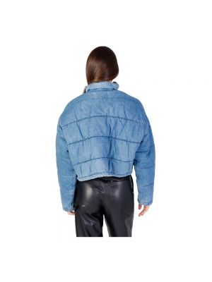 Pikowana kurtka jeansowa bawełniana Calvin Klein Jeans niebieska