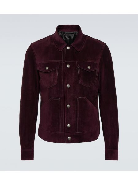 Wildleder lederjacke Tom Ford weinrot