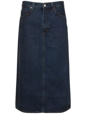 Bavlnená džínsová sukňa Goldsign modrá