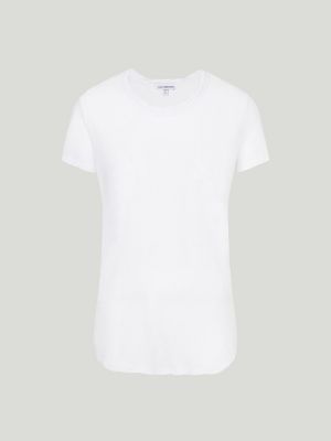 Camiseta de algodón manga corta James Perse blanco