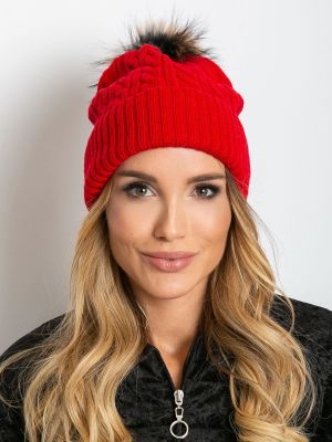 Кожа шапка с козирки Fashionhunters червено