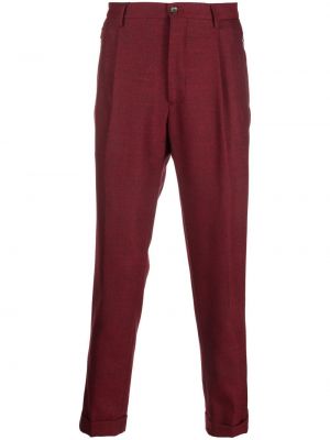 Плисирани вълнени панталон Etro червено