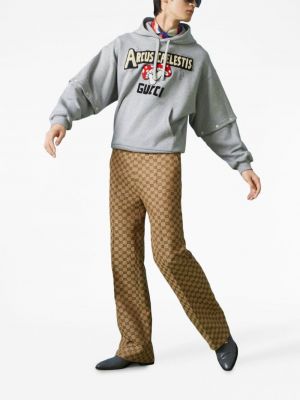Džersis flisas džemperis su gobtuvu Gucci pilka