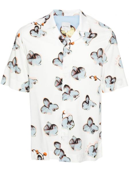 Риза на цветя с принт Paul Smith бяло