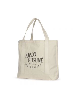 Bolso shopper Maison Kitsuné blanco