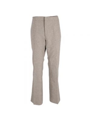 Spodnie bawełniane Yves Saint Laurent Vintage brązowe