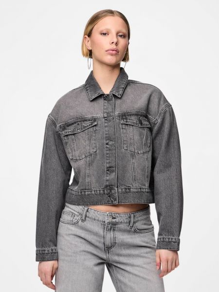 Denimjakke Pieces grå