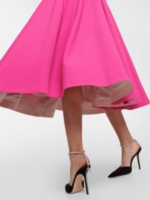 Plisované midi šaty Emilia Wickstead růžové