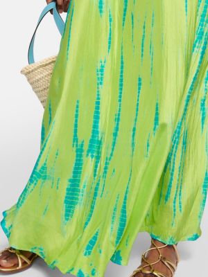 Hedvábné dlouhé šaty Anna Kosturova zelené