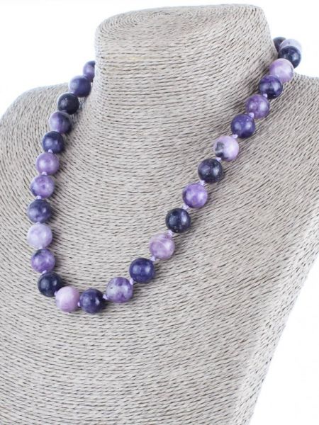 Ожерелье бусики-колечки фиолетовое