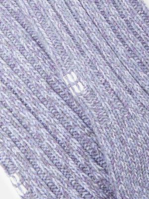 Calcetines de lana de cachemir con estampado de cachemira Miu Miu violeta