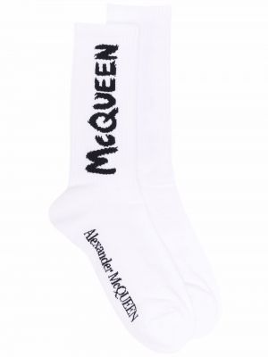 Čarape s vezom Alexander Mcqueen bijela
