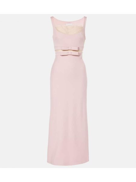 Midi yay elbise Giambattista Valli pembe