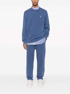 Pantalon brodé brodé en coton Polo Ralph Lauren bleu