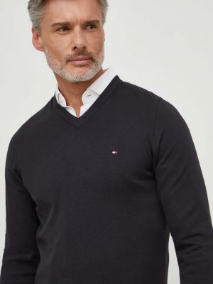 Sweter bawełniany Tommy Hilfiger czarny