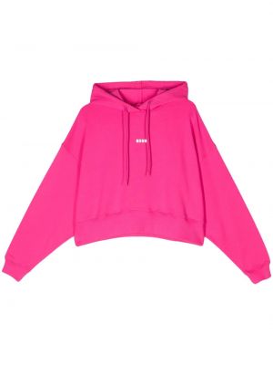 Pamučna hoodie s kapuljačom s printom Msgm ružičasta
