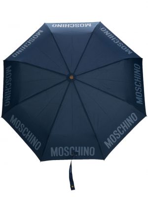 Чадър с принт Moschino синьо