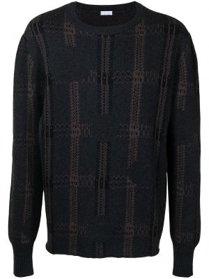 Кариран пуловер Caruso черно