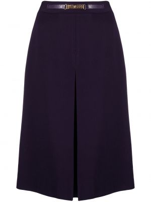 Vlněné sukně na zip s vysokým pasem Céline Pre-owned - nachový