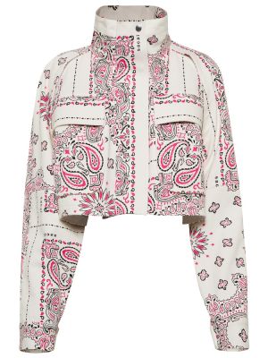 Bavlnená džínsová bunda s paisley vzorom Sacai biela
